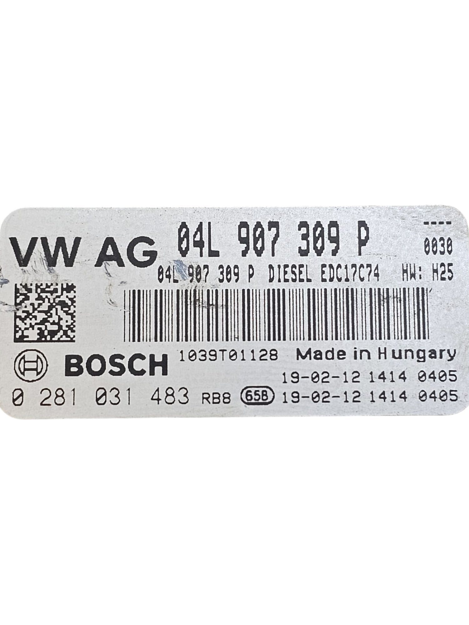 Centralina Ecu Motore Volkswagen Tiguan AD1 2.0 Diesel (2016 - 2024) Cod:04L907309P - F&P CRASH SRLS - Ricambi Usati